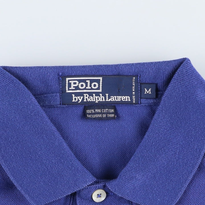 Ralph Lauren POLO by Ralph Lauren short sleeve polo shirt, men's size M cotton blue type Vintage Second Hand