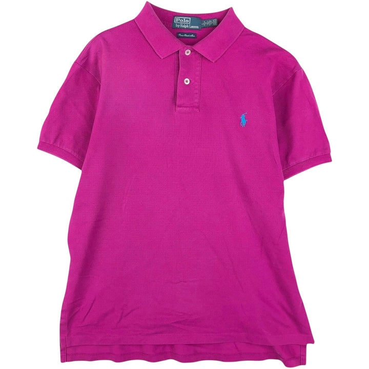 Ralph Lauren POLO by Ralph Lauren Pima Stretch Mesh CUSTOM FIT Short-Sleeve Polo Shirt, Men's Size L (approx.) Pima Cotton purple type Vintage Second Hand