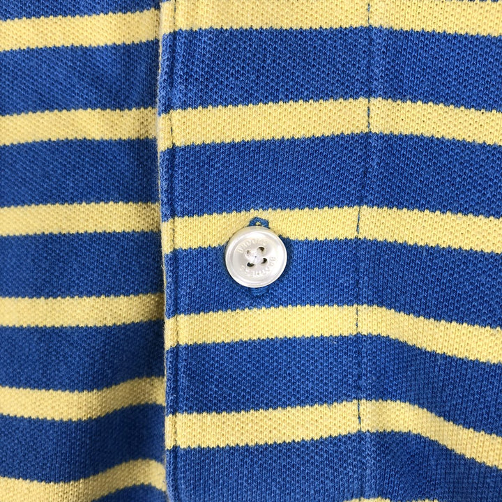 Brooks Brothers slim fit short-sleeved striped polo shirt, men's size M (approx.) cotton blue type Vintage Second Hand