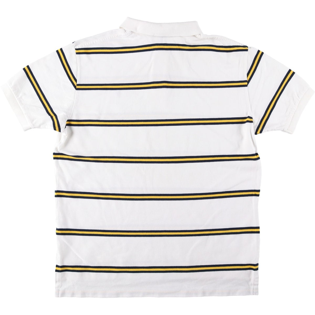 Ralph Lauren POLO by Ralph Lauren short sleeve striped polo shirt, men's XL size cotton white type Vintage Second Hand
