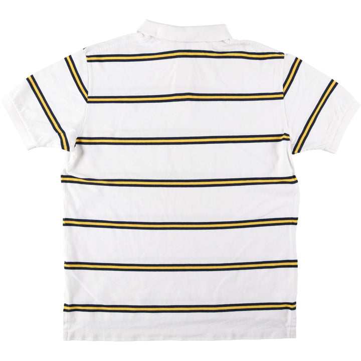 Ralph Lauren POLO by Ralph Lauren short sleeve striped polo shirt, men's XL size cotton white type Vintage Second Hand