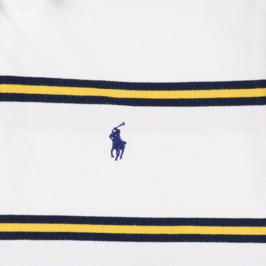 Ralph Lauren POLO by Ralph Lauren short sleeve striped polo shirt, men's XL size cotton white type Vintage Second Hand