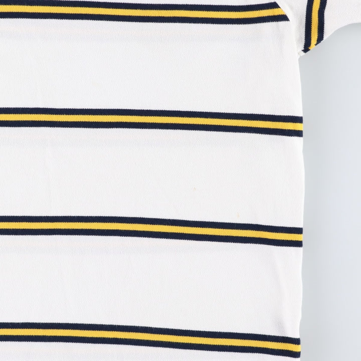 Ralph Lauren POLO by Ralph Lauren short sleeve striped polo shirt, men's XL size cotton white type Vintage Second Hand