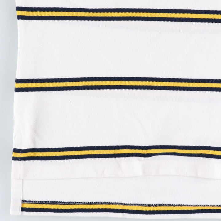 Ralph Lauren POLO by Ralph Lauren short sleeve striped polo shirt, men's XL size cotton white type Vintage Second Hand