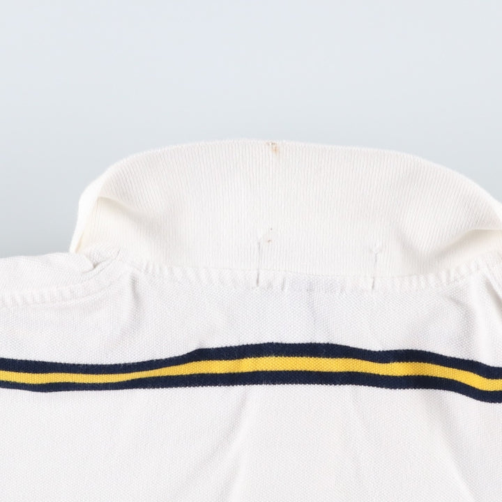 Ralph Lauren POLO by Ralph Lauren short sleeve striped polo shirt, men's XL size cotton white type Vintage Second Hand