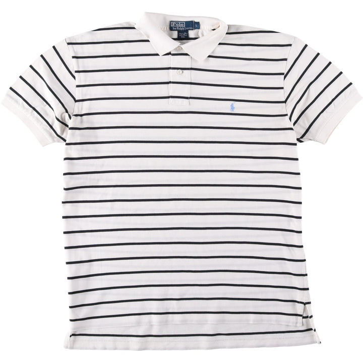Ralph Lauren POLO by Ralph Lauren short sleeve striped polo shirt, men's size L Pima Cotton white type Vintage Second Hand
