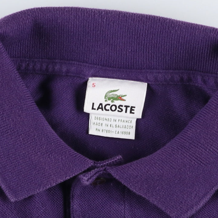 Lacoste LACOSTE French design short sleeve polo shirt size 5 men's M size cotton purple type Vintage Second Hand