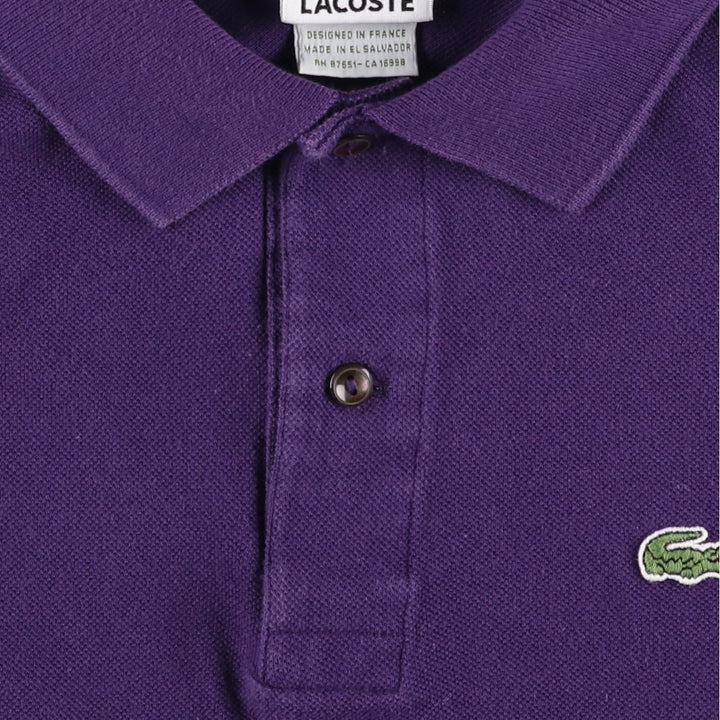 Lacoste LACOSTE French design short sleeve polo shirt size 5 men's M size cotton purple type Vintage Second Hand