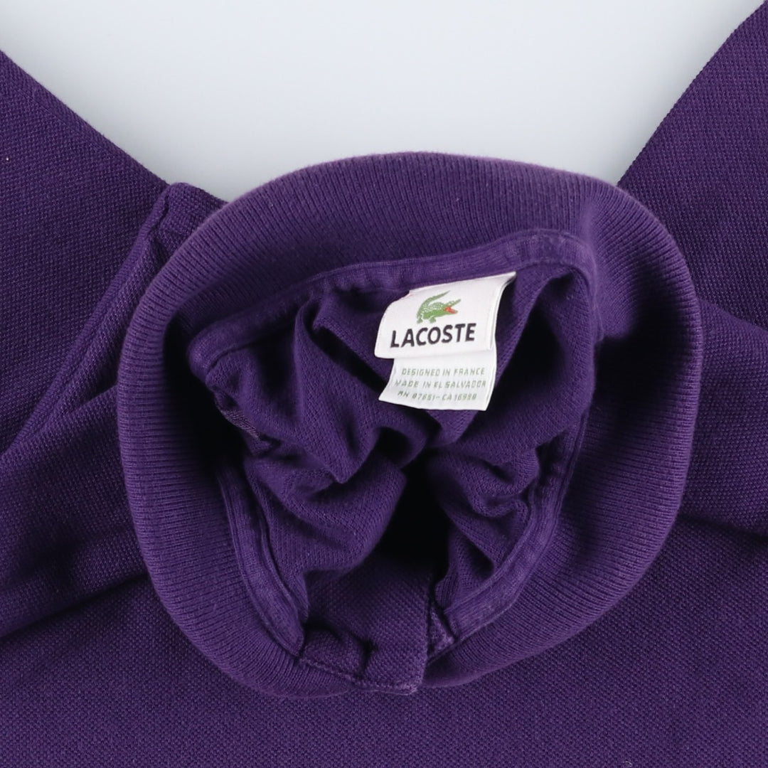 Lacoste LACOSTE French design short sleeve polo shirt size 5 men's M size cotton purple type Vintage Second Hand