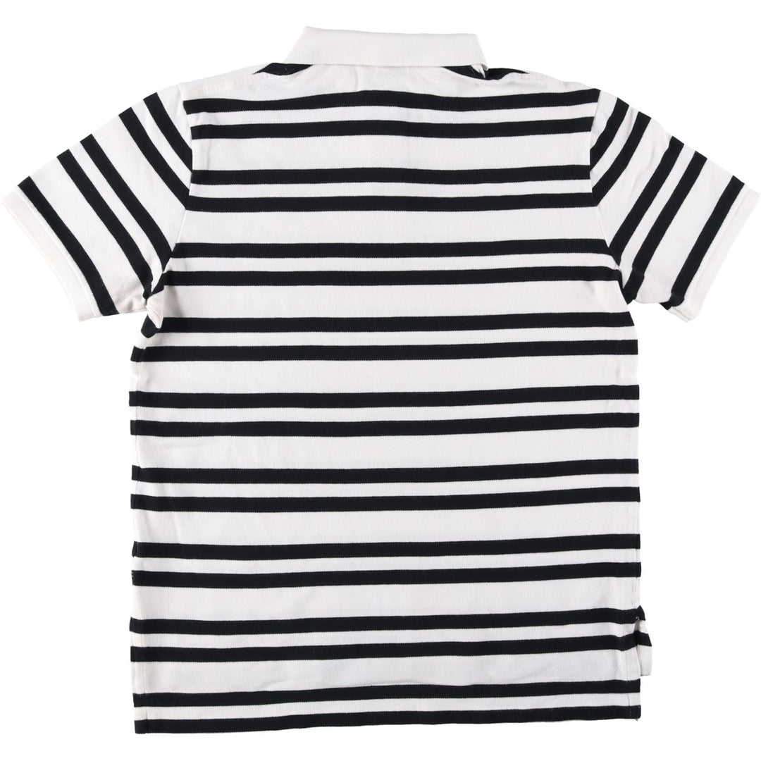 Ralph Lauren POLO by Ralph Lauren CUSTOM FIT short sleeve striped polo shirt men's size L cotton white type Vintage Second Hand