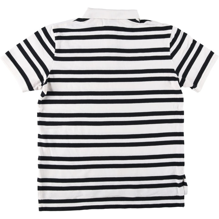 Ralph Lauren POLO by Ralph Lauren CUSTOM FIT short sleeve striped polo shirt men's size L cotton white type Vintage Second Hand