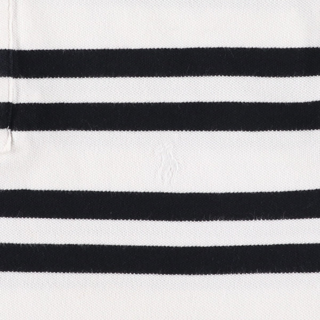 Ralph Lauren POLO by Ralph Lauren CUSTOM FIT short sleeve striped polo shirt men's size L cotton white type Vintage Second Hand