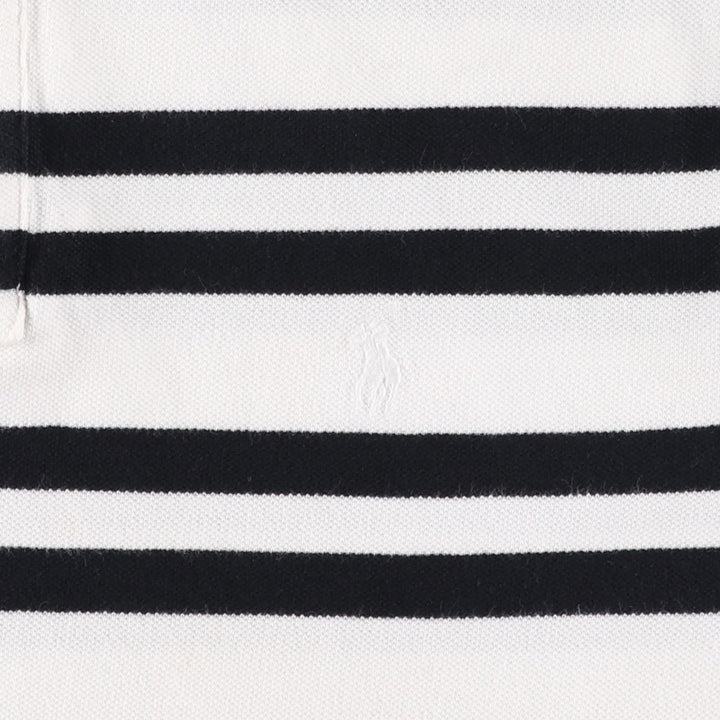 Ralph Lauren POLO by Ralph Lauren CUSTOM FIT short sleeve striped polo shirt men's size L cotton white type Vintage Second Hand
