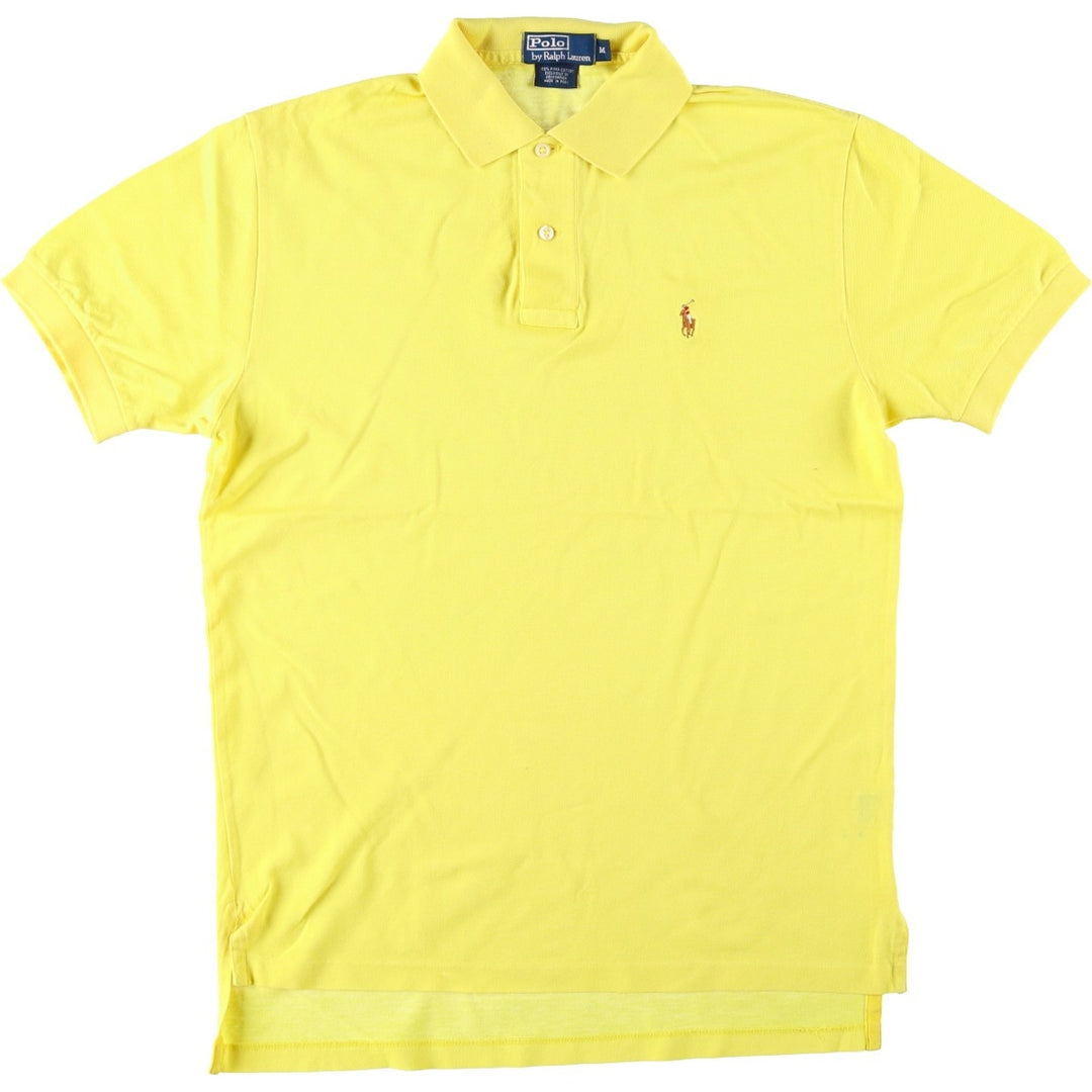 Ralph Lauren POLO by Ralph Lauren short sleeve polo shirt, men's size M Pima Cotton lemon yellow Vintage Second Hand