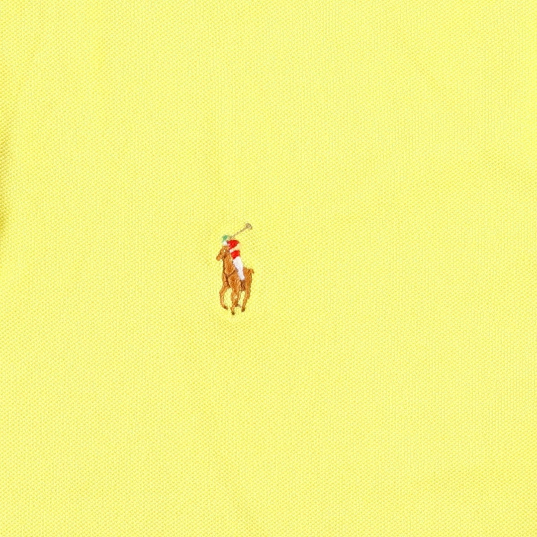 Ralph Lauren POLO by Ralph Lauren short sleeve polo shirt, men's size M Pima Cotton lemon yellow Vintage Second Hand