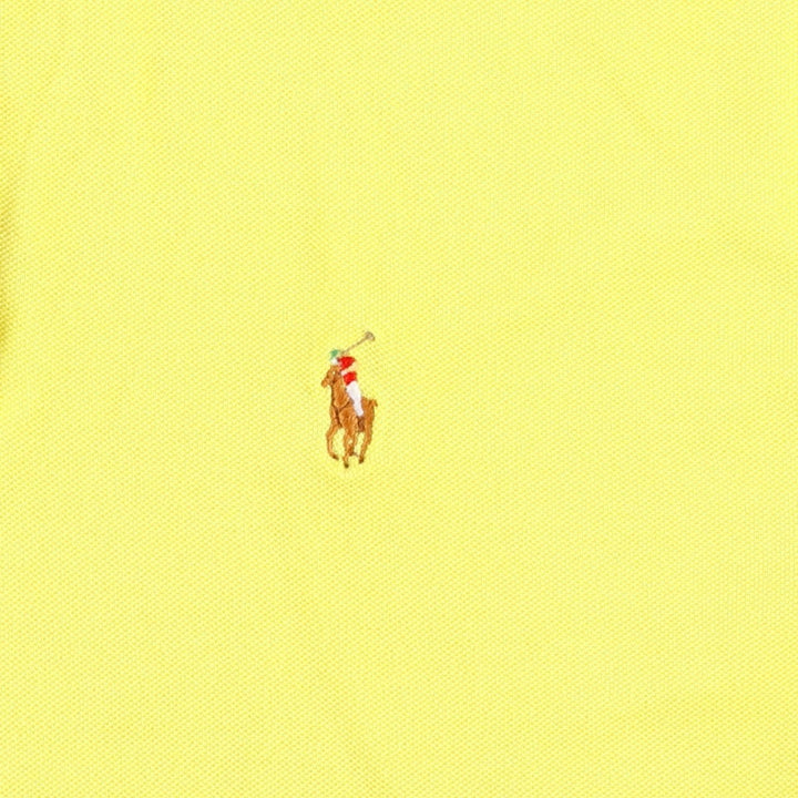 Ralph Lauren POLO by Ralph Lauren short sleeve polo shirt, men's size M Pima Cotton lemon yellow Vintage Second Hand