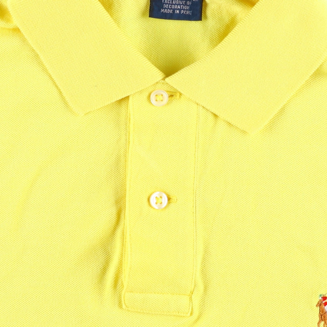 Ralph Lauren POLO by Ralph Lauren short sleeve polo shirt, men's size M Pima Cotton lemon yellow Vintage Second Hand