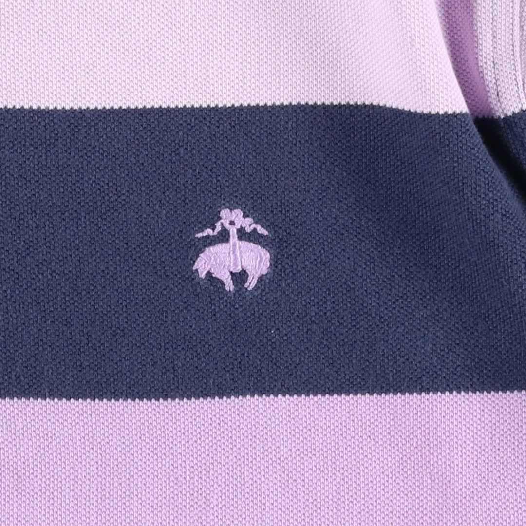 Brooks Brothers 346 Multi-Stripe Short-Sleeve Polo Shirt, Men's Size M (approx.) cotton navy blue type Vintage Second Hand