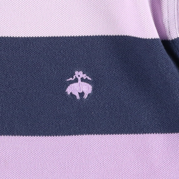 Brooks Brothers 346 Multi-Stripe Short-Sleeve Polo Shirt, Men's Size M (approx.) cotton navy blue type Vintage Second Hand