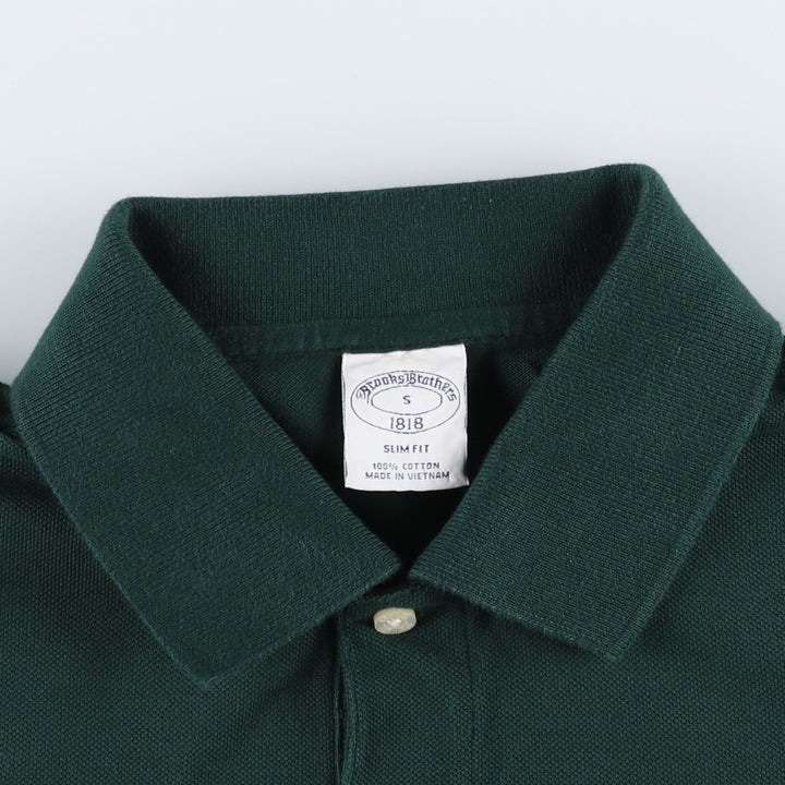 Brooks Brothers Est.1818 Slim Fit Short-Sleeve Polo Shirt (Men's Size S) cotton black type Vintage Second Hand