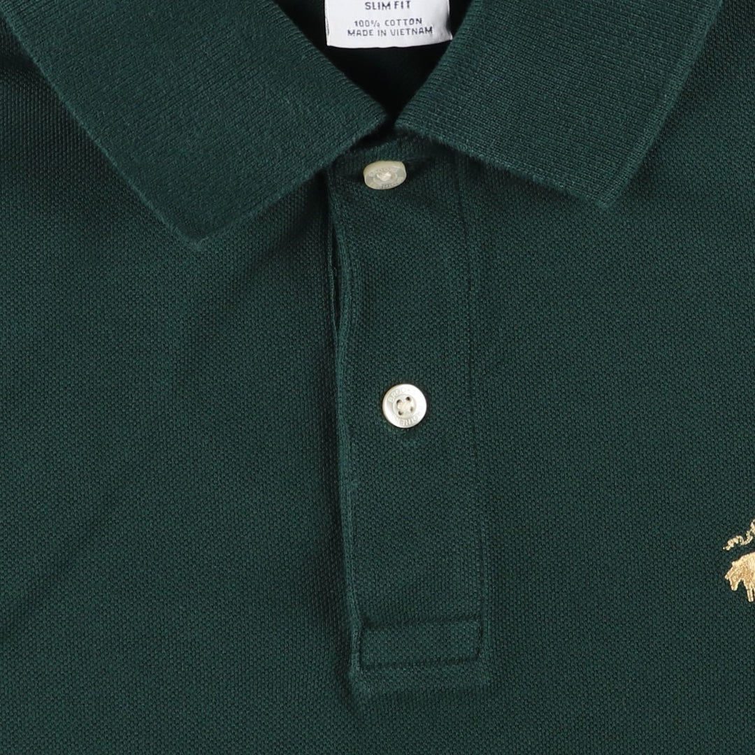 Brooks Brothers Est.1818 Slim Fit Short-Sleeve Polo Shirt (Men's Size S) cotton black type Vintage Second Hand
