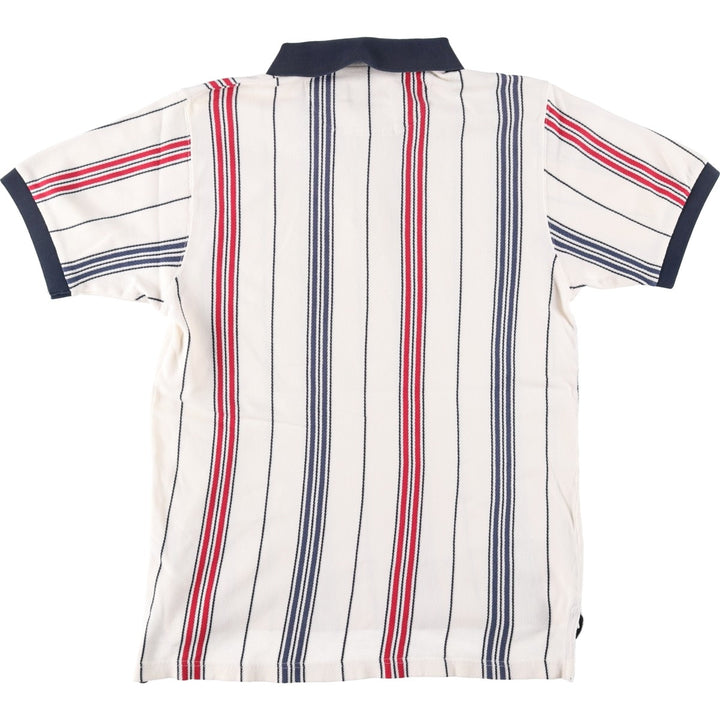 Ralph Lauren CHAPS Multi-stripe Short-Sleeve Striped Polo Shirt, Men's Size S (approx.) cotton white type Vintage Second Hand