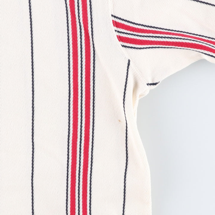 Ralph Lauren CHAPS Multi-stripe Short-Sleeve Striped Polo Shirt, Men's Size S (approx.) cotton white type Vintage Second Hand