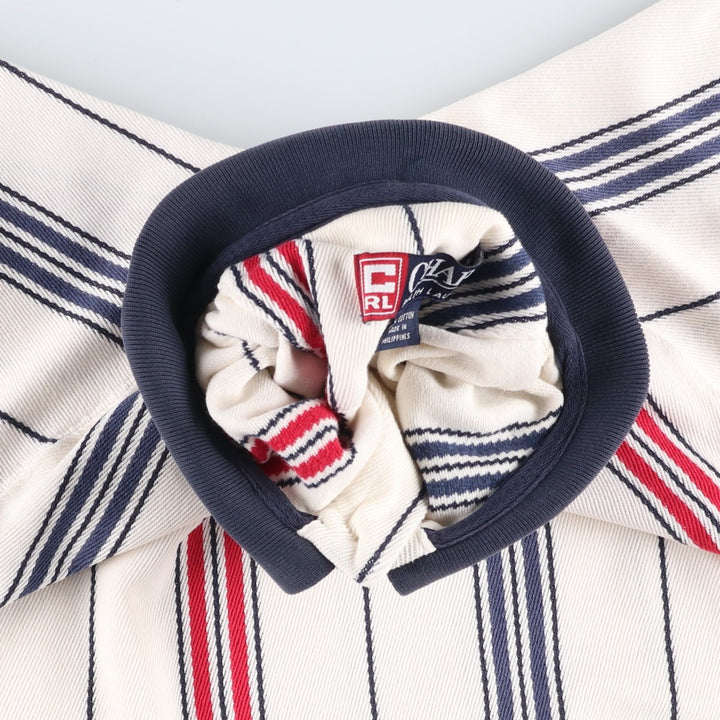 Ralph Lauren CHAPS Multi-stripe Short-Sleeve Striped Polo Shirt, Men's Size S (approx.) cotton white type Vintage Second Hand