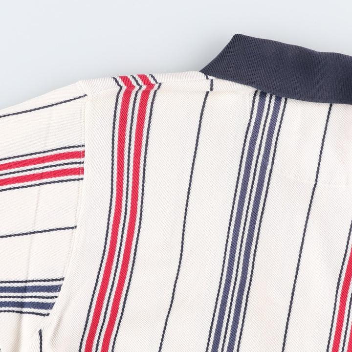 Ralph Lauren CHAPS Multi-stripe Short-Sleeve Striped Polo Shirt, Men's Size S (approx.) cotton white type Vintage Second Hand