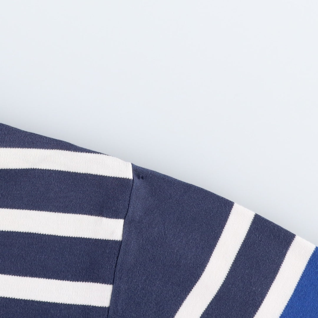 Ralph Lauren POLO GOLF Multi-border short sleeve striped polo shirt, men's size L cotton navy blue type Vintage Second Hand