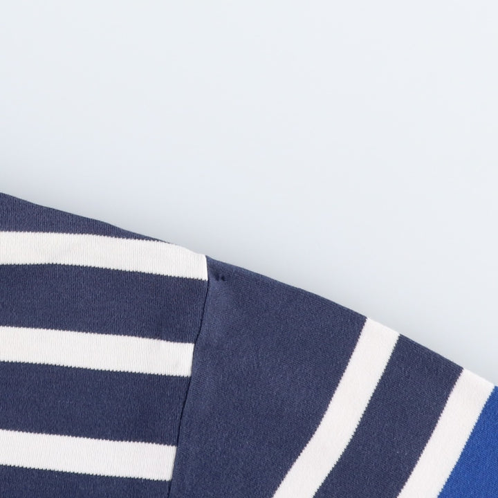 Ralph Lauren POLO GOLF Multi-border short sleeve striped polo shirt, men's size L cotton navy blue type Vintage Second Hand