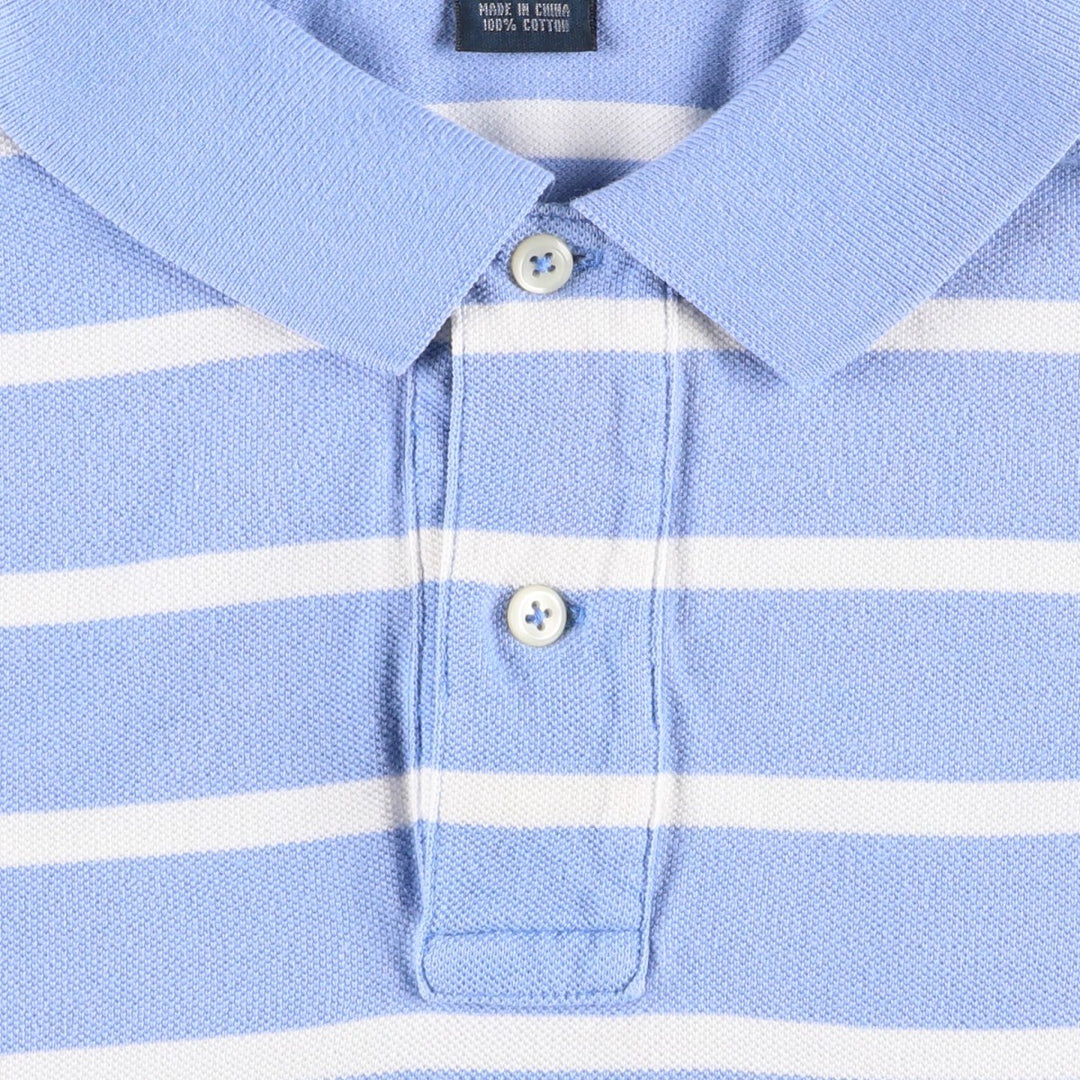 Ralph Lauren POLO by Ralph Lauren short sleeve striped polo shirt, men's size L cotton Blue type light blue Vintage Second Hand