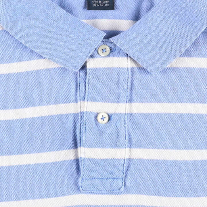 Ralph Lauren POLO by Ralph Lauren short sleeve striped polo shirt, men's size L cotton Blue type light blue Vintage Second Hand