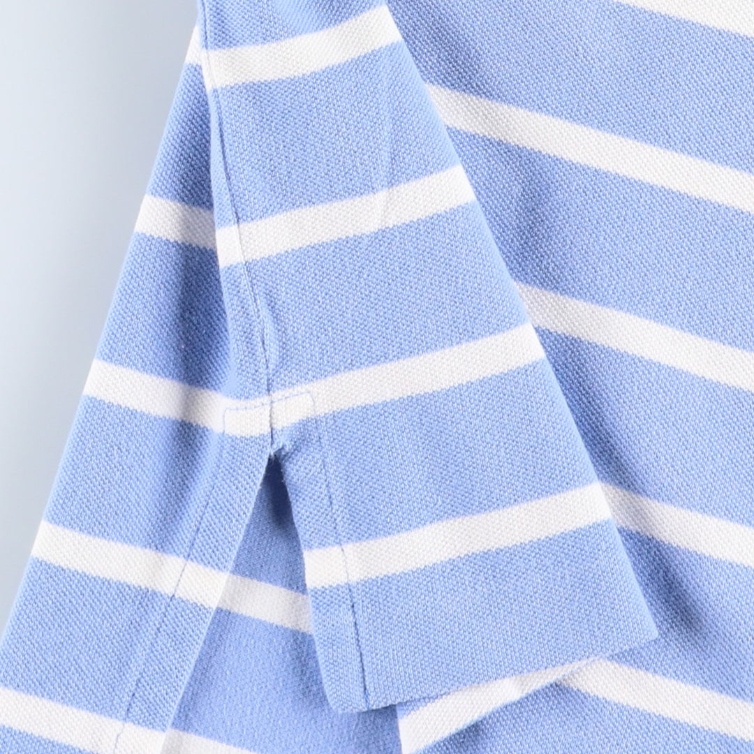 Ralph Lauren POLO by Ralph Lauren short sleeve striped polo shirt, men's size L cotton Blue type light blue Vintage Second Hand