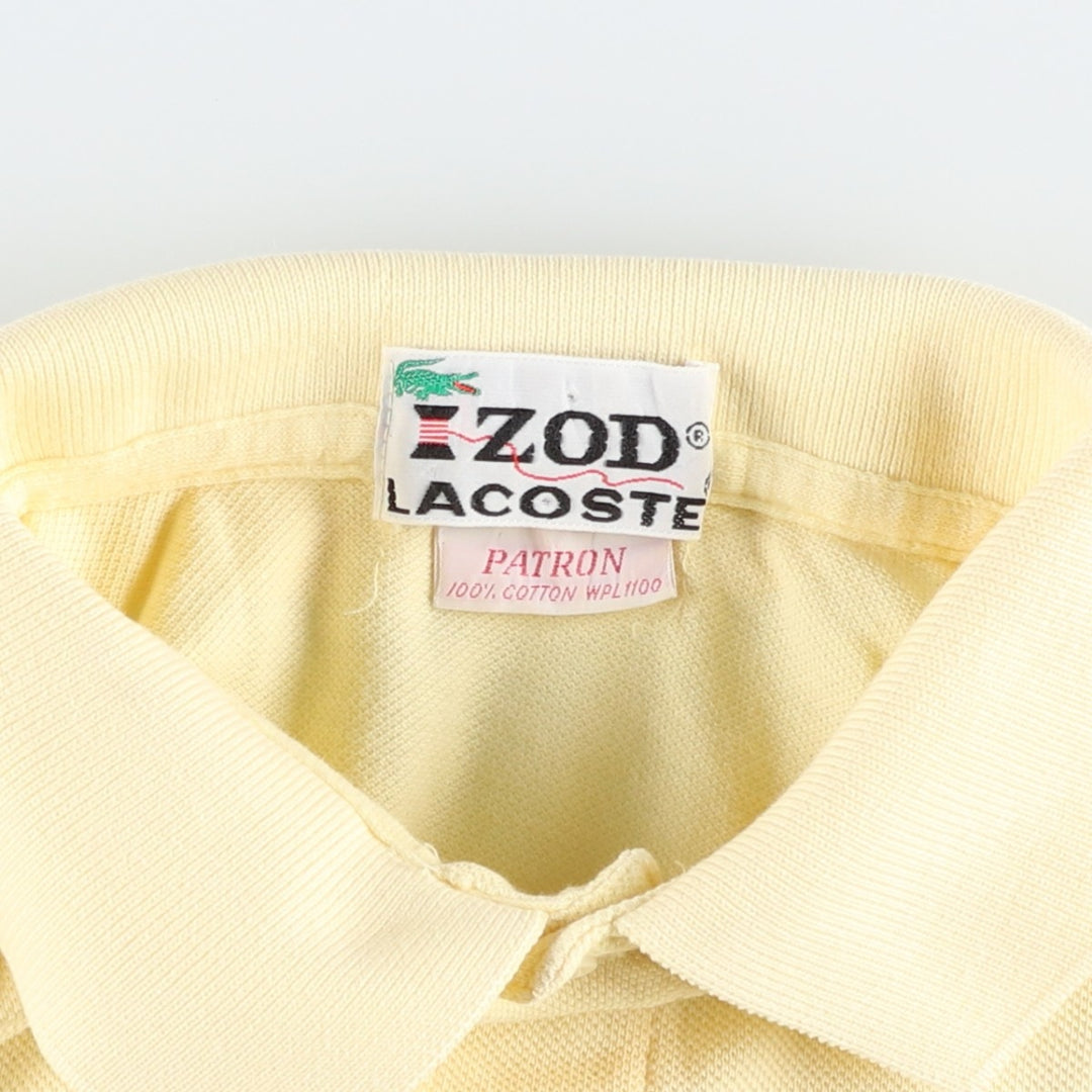 1970'S Lacoste IZOD Short-Sleeve Polo Shirt, Made in USA, Men's Size XL (Equivalent), Vintage cotton yellow type Vintage Second Hand