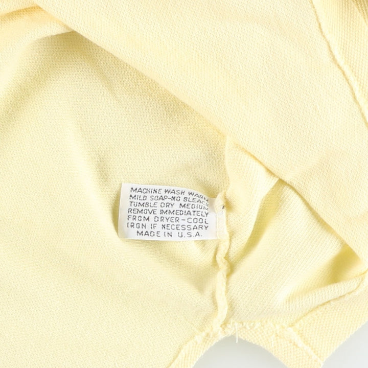 1970'S Lacoste IZOD Short-Sleeve Polo Shirt, Made in USA, Men's Size XL (Equivalent), Vintage cotton yellow type Vintage Second Hand