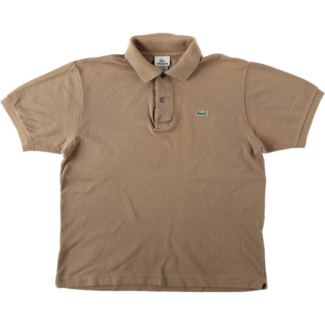 Lacoste LACOSTE French design short sleeve polo shirt size 5, men's L size cotton beige type brown Vintage Second Hand