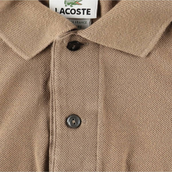 Lacoste LACOSTE French design short sleeve polo shirt size 5, men's L size cotton beige type brown Vintage Second Hand