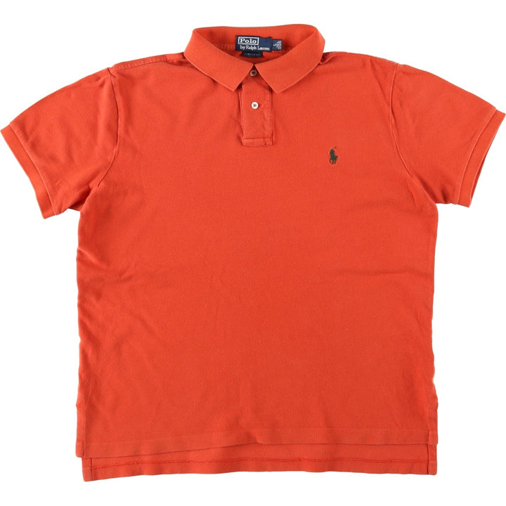 Ralph Lauren POLO by Ralph Lauren CUSTOM FIT short sleeve polo shirt, men's size L cotton orange type Vintage Second Hand