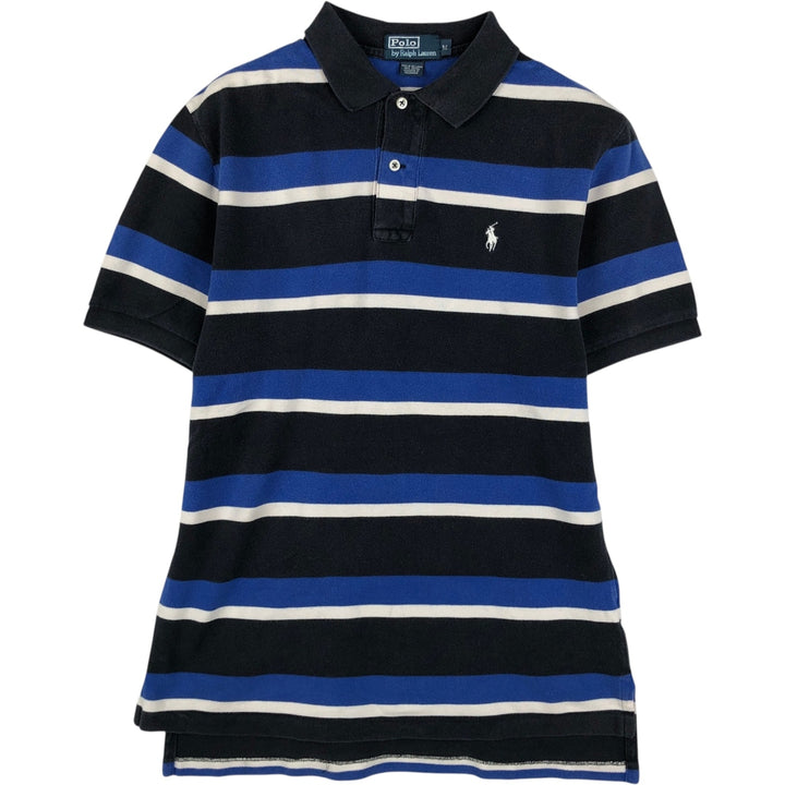 Ralph Lauren POLO by Ralph Lauren Multi-border short sleeve striped polo shirt Men's M size cotton navy blue type Vintage Second Hand