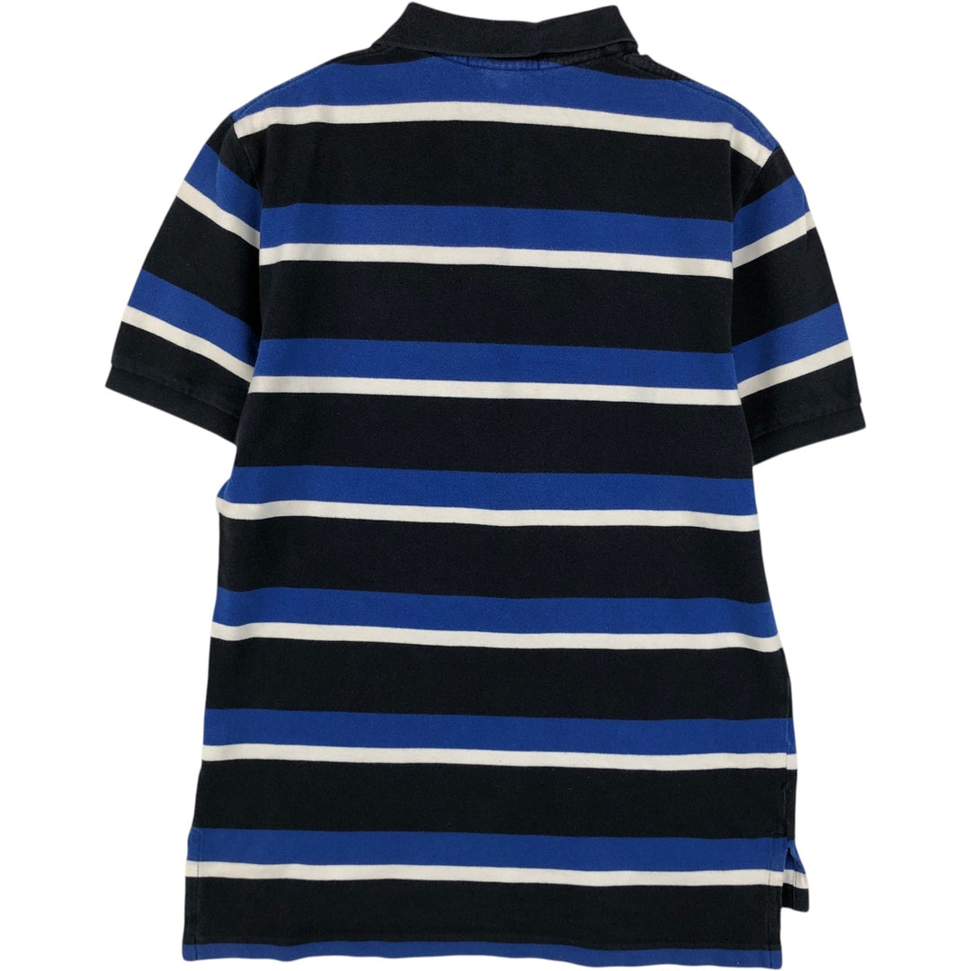 Ralph Lauren POLO by Ralph Lauren Multi-border short sleeve striped polo shirt Men's M size cotton navy blue type Vintage Second Hand