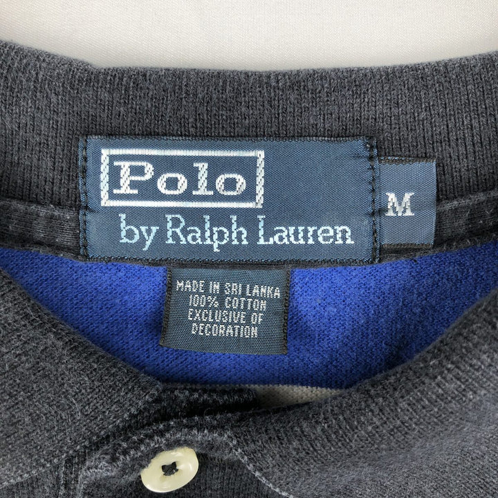 Ralph Lauren POLO by Ralph Lauren Multi-border short sleeve striped polo shirt Men's M size cotton navy blue type Vintage Second Hand