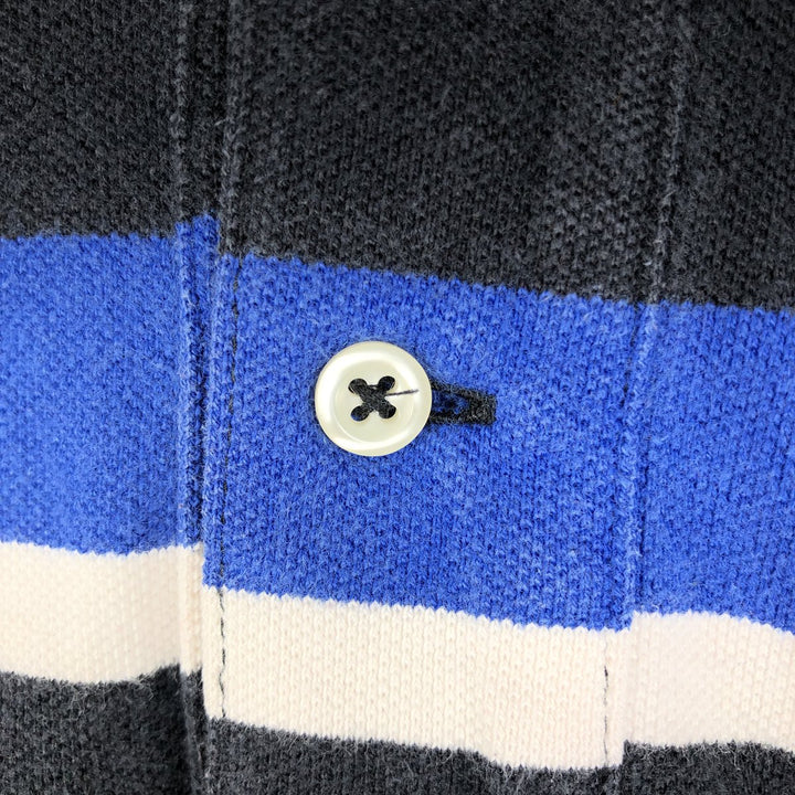 Ralph Lauren POLO by Ralph Lauren Multi-border short sleeve striped polo shirt Men's M size cotton navy blue type Vintage Second Hand