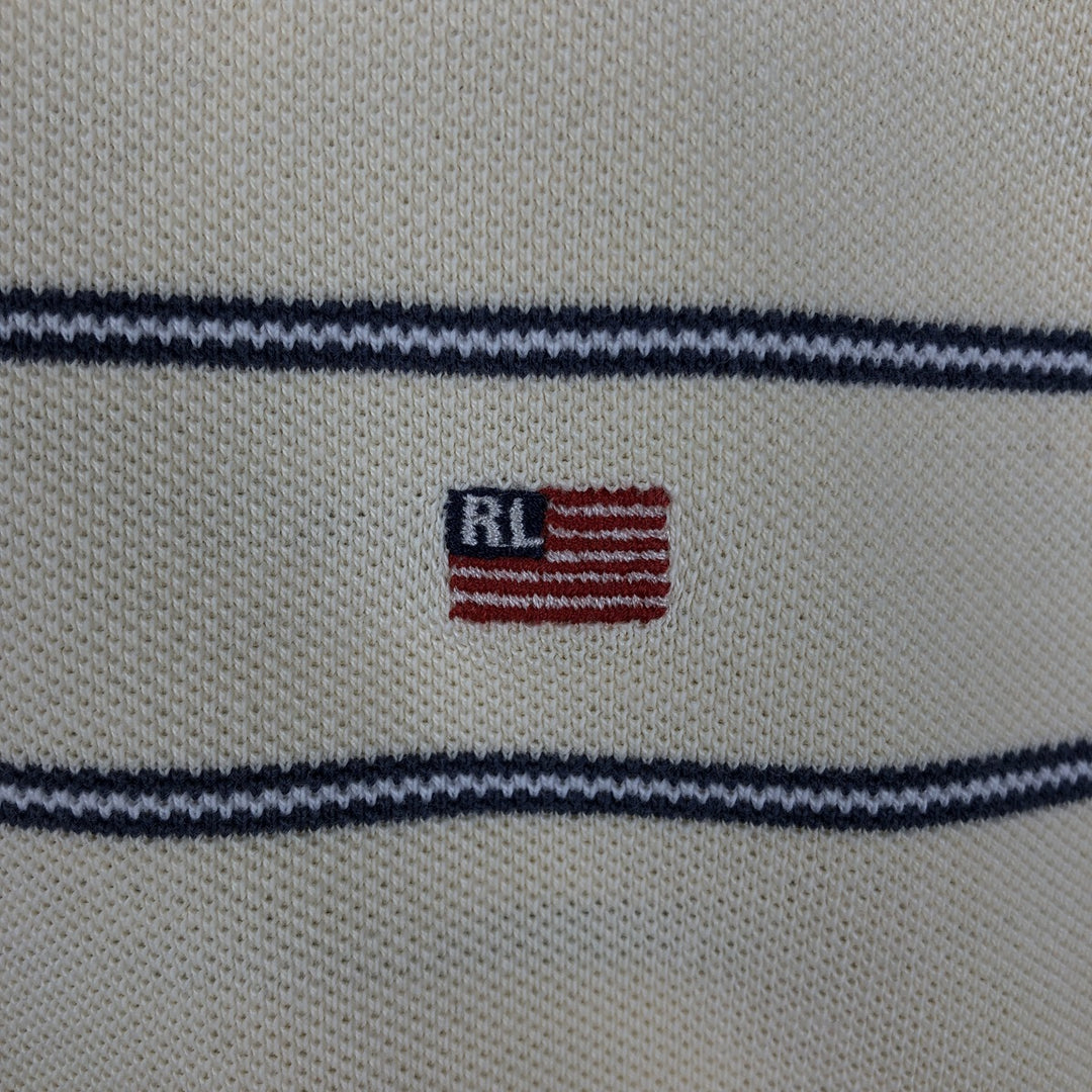 2000'S Ralph Lauren POLO JEANS COMPANY Short-Sleeve Striped Polo Shirt, Men's Size XL (approx.) cotton yellow type Vintage Second Hand