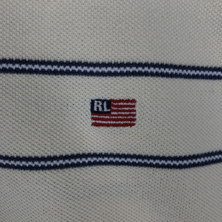 2000'S Ralph Lauren POLO JEANS COMPANY Short-Sleeve Striped Polo Shirt, Men's Size XL (approx.) cotton yellow type Vintage Second Hand