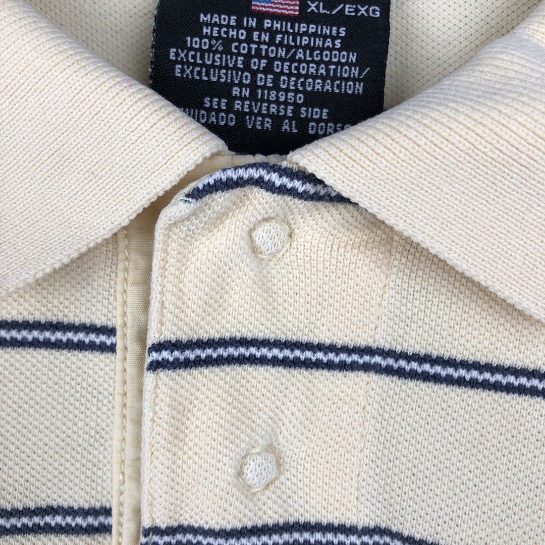 2000'S Ralph Lauren POLO JEANS COMPANY Short-Sleeve Striped Polo Shirt, Men's Size XL (approx.) cotton yellow type Vintage Second Hand