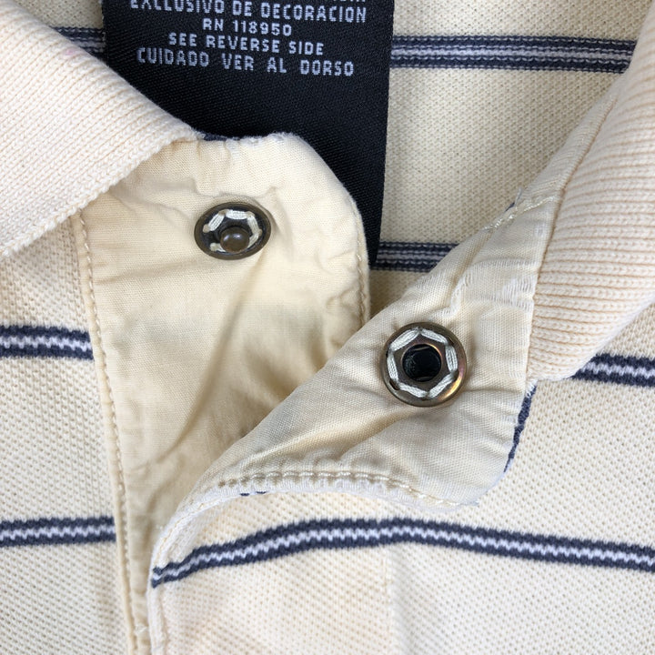 2000'S Ralph Lauren POLO JEANS COMPANY Short-Sleeve Striped Polo Shirt, Men's Size XL (approx.) cotton yellow type Vintage Second Hand