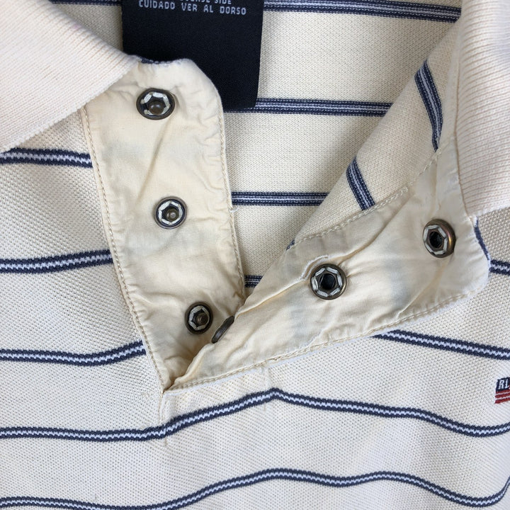 2000'S Ralph Lauren POLO JEANS COMPANY Short-Sleeve Striped Polo Shirt, Men's Size XL (approx.) cotton yellow type Vintage Second Hand