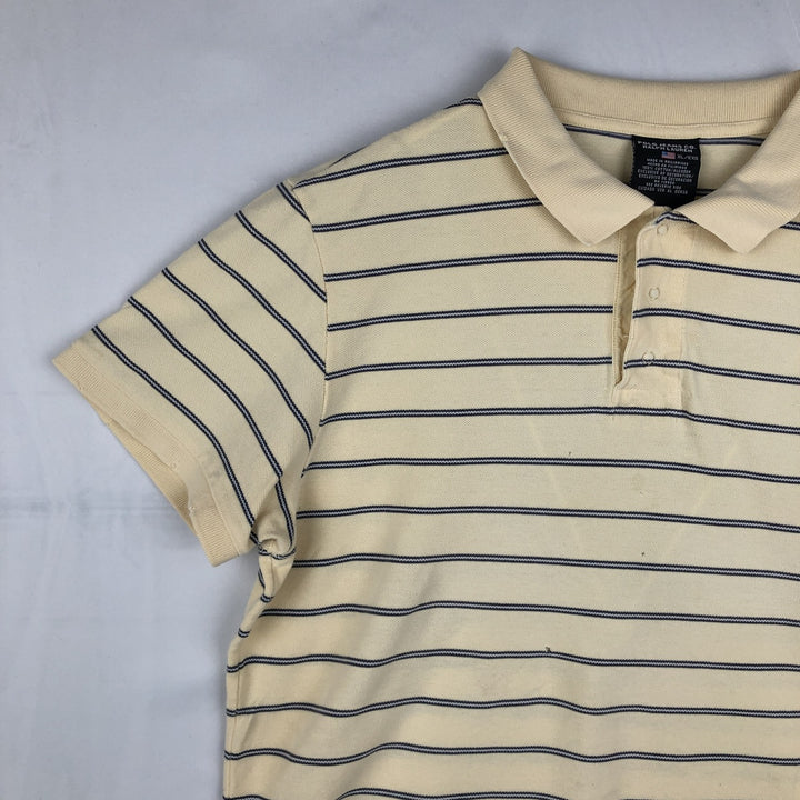 2000'S Ralph Lauren POLO JEANS COMPANY Short-Sleeve Striped Polo Shirt, Men's Size XL (approx.) cotton yellow type Vintage Second Hand