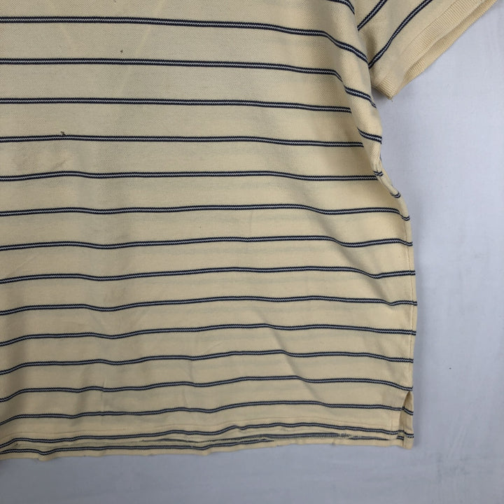 2000'S Ralph Lauren POLO JEANS COMPANY Short-Sleeve Striped Polo Shirt, Men's Size XL (approx.) cotton yellow type Vintage Second Hand